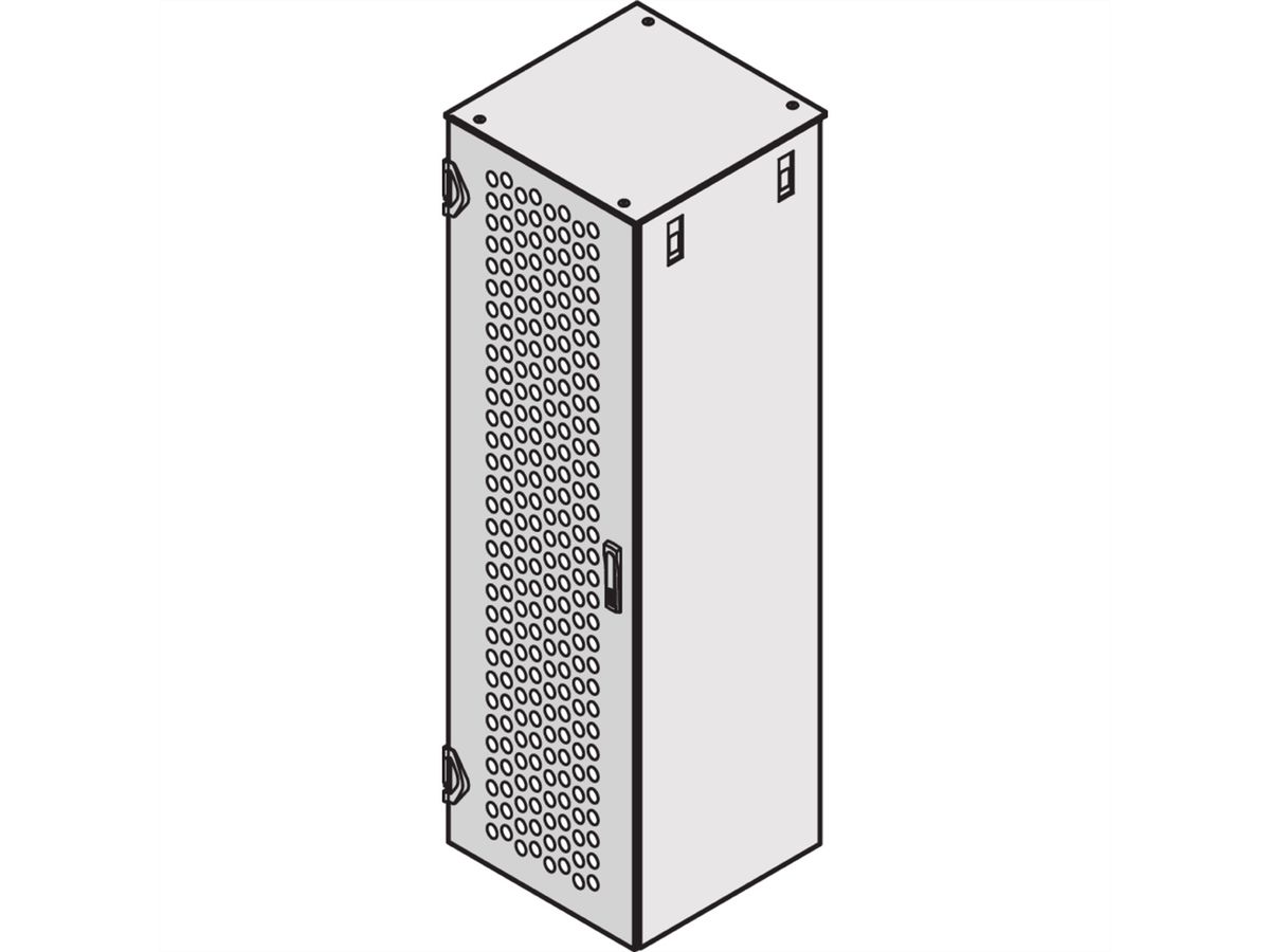 SCHROFF Stahltür perforiert, IP 20 - TUER 2200H 600B BELUFT. 7021