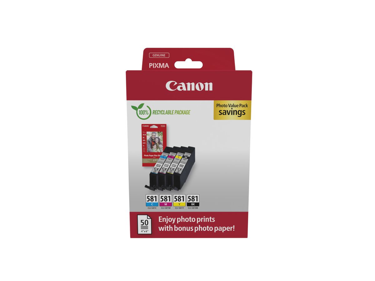 Canon CLI-581 BK/C/M/Y Photo Value Pack