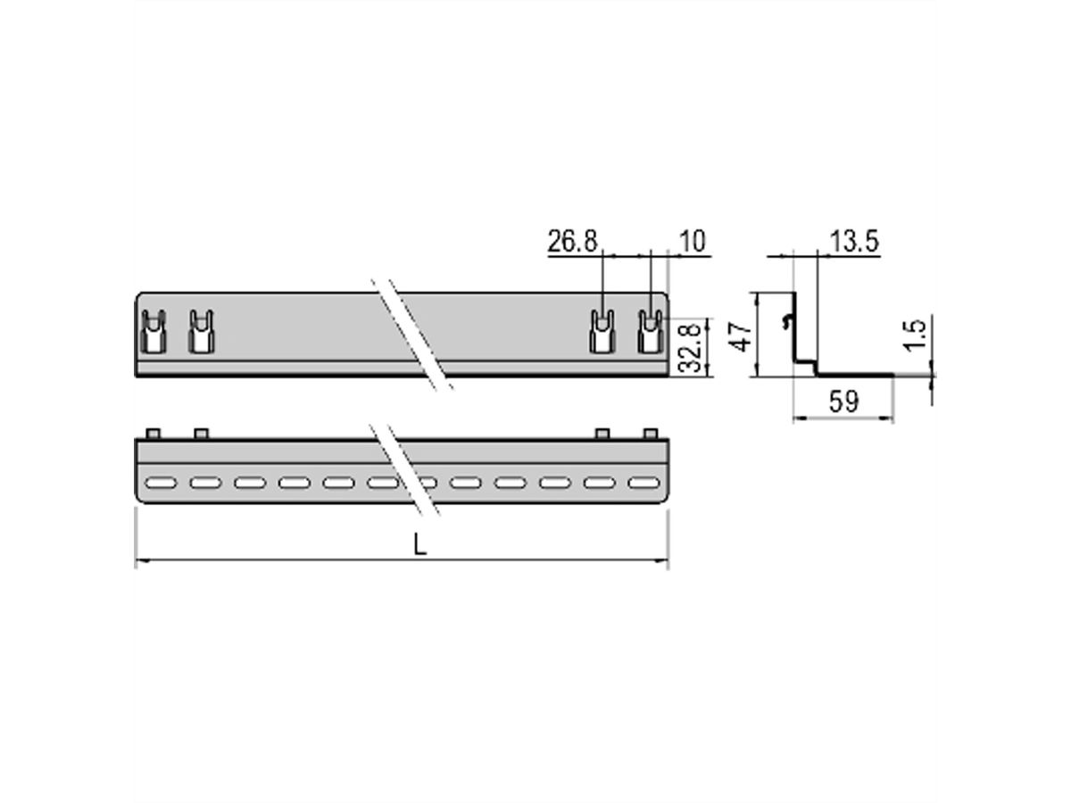 SCHROFF Gleitschiene 25 kg - GLEITSCHIENEN SATZ 600T 10ST