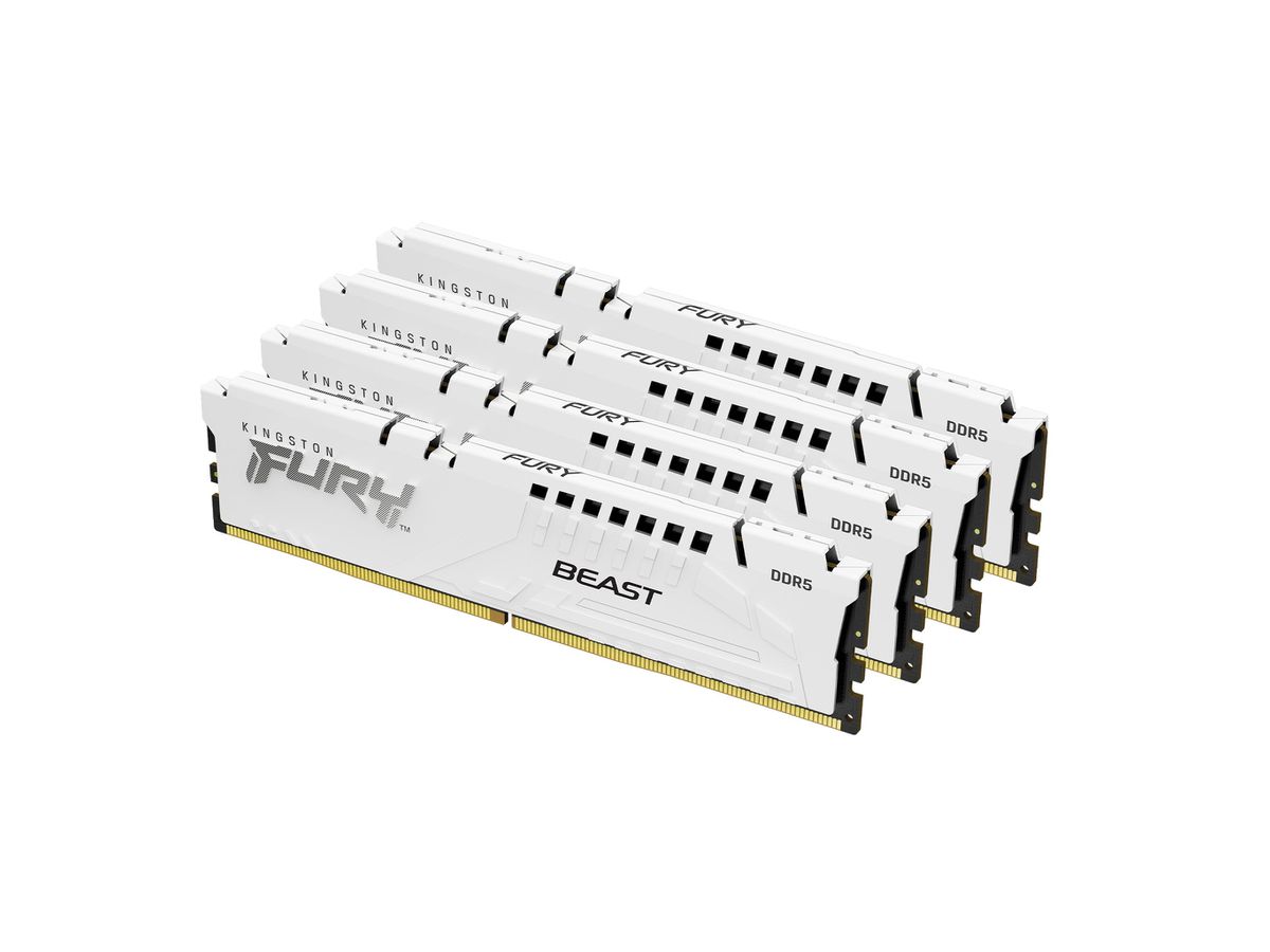 Kingston Technology FURY Beast 64 GB 5600 MT/s DDR5 CL40 DIMM (4er-Kit) White XMP