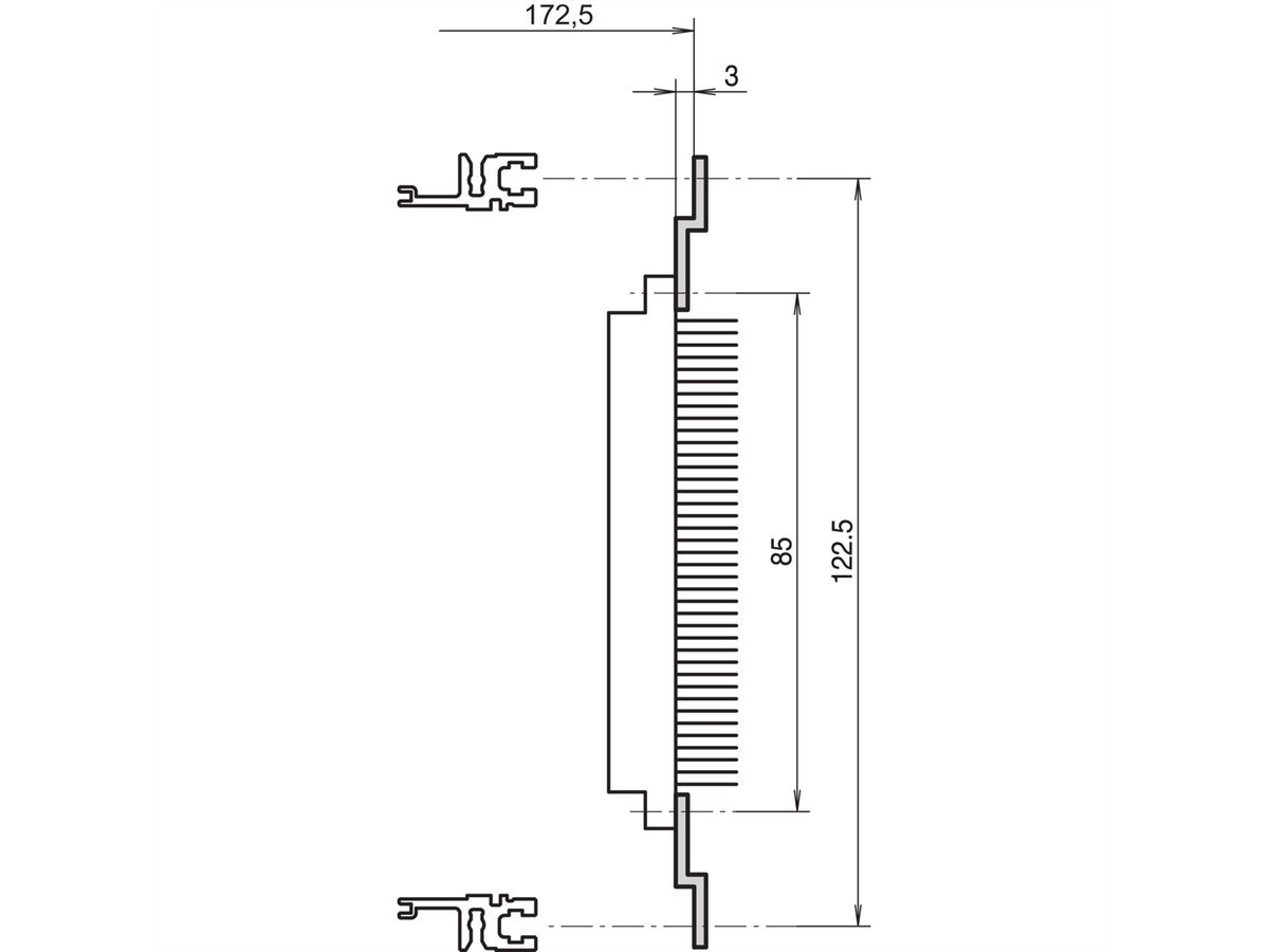 SCHROFF Z-Schiene für Steckverbinder nach DIN 41617, 31-polig (DIN 41617) - Z-SCHIENE 39TE F.DIN41617