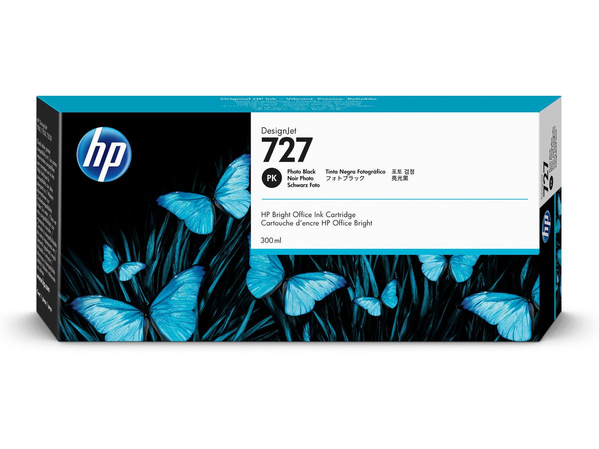 HP 727 Fotoschwarz DesignJet Tintenpatrone, 300 ml