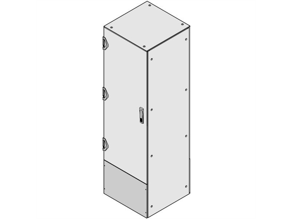 SCHROFF Anschlussplatte für verkürzte Türen /Rückwände, geschlossen, IP 55 - AN.PLATTE IP55 400H800B 7035