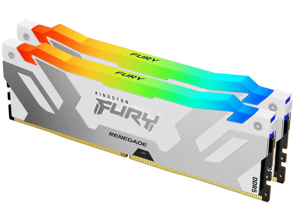 Kingston Technology FURY 32GB 6000MT/s DDR5 CL32 DIMM (2er-Kit) Renegade RGB White XMP