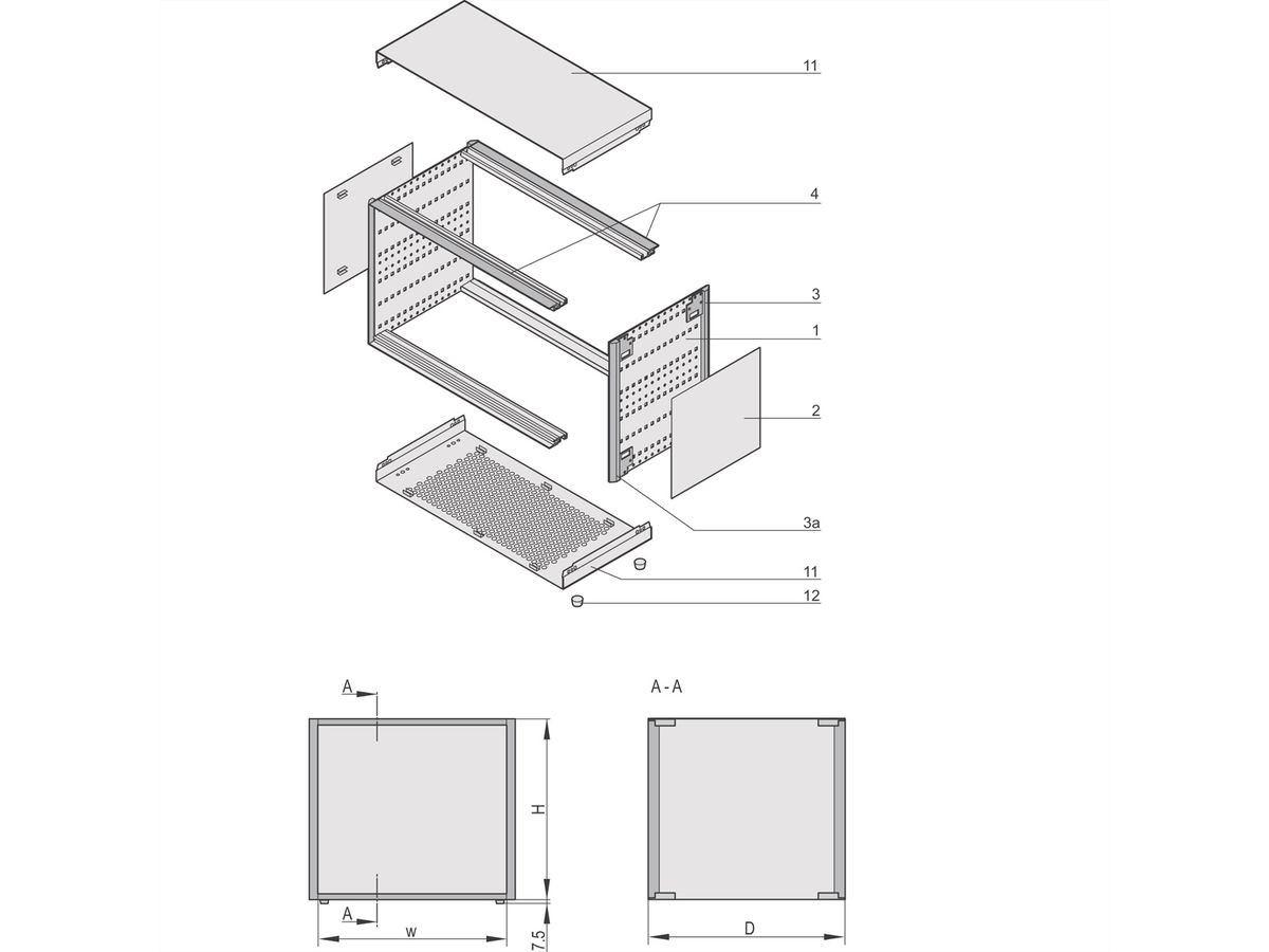 SCHROFF ratiopacPRO Gehäuse - RATIOP.PRO FB 4HE 84TE 375T