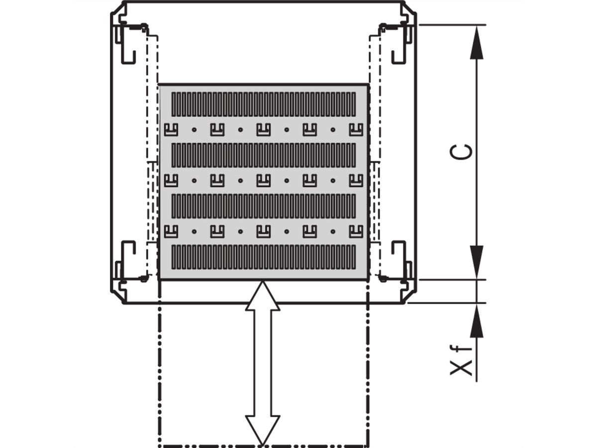 SCHROFF 19''-Fachboden ausziehbar - 19"FA AUS 1HE C=500 RED 7035