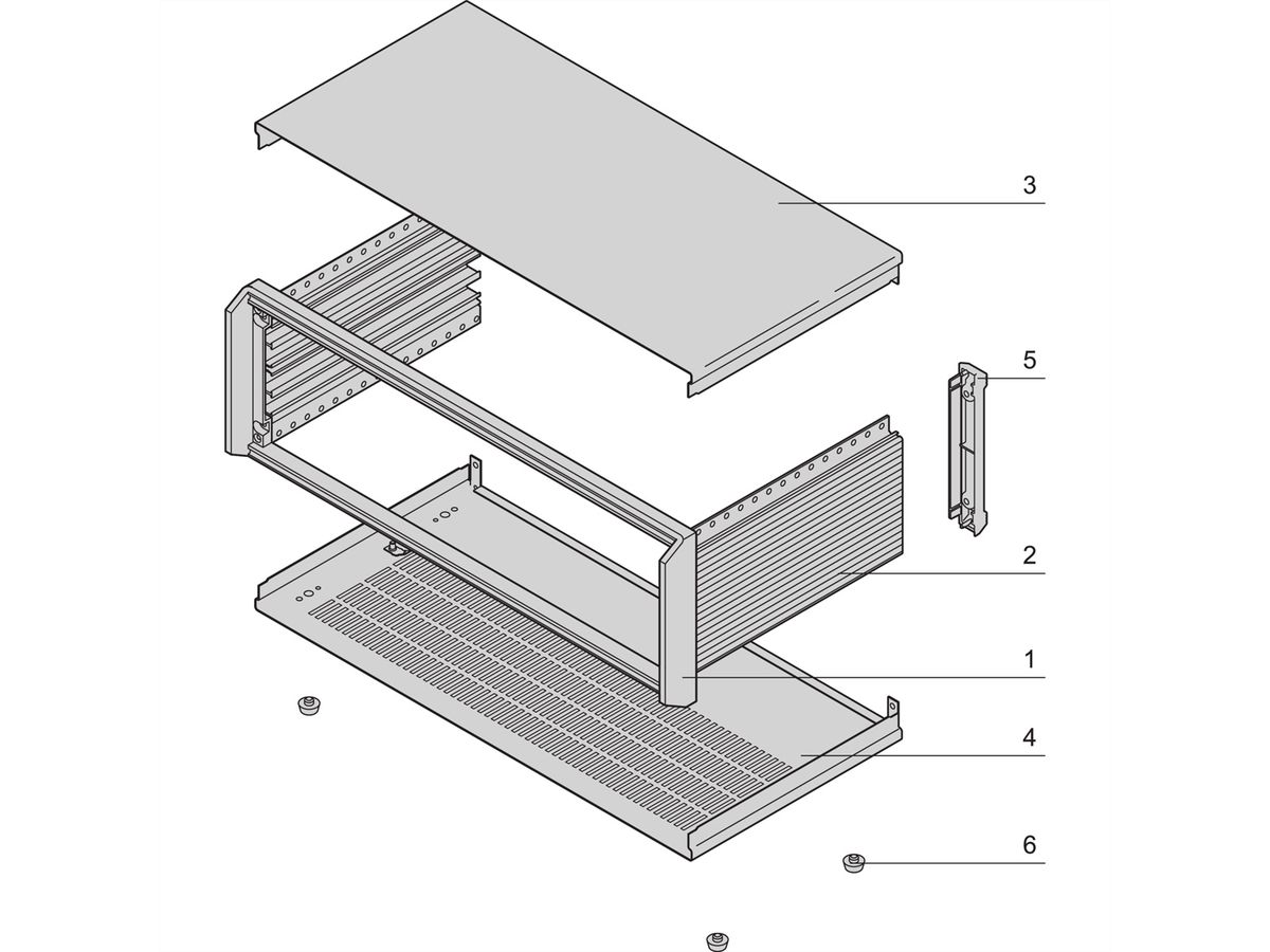 SCHROFF Gehäuse 2 und 3 HE, ungeschirmt - PROPAC PRO GEH.3HE 42TE 266T