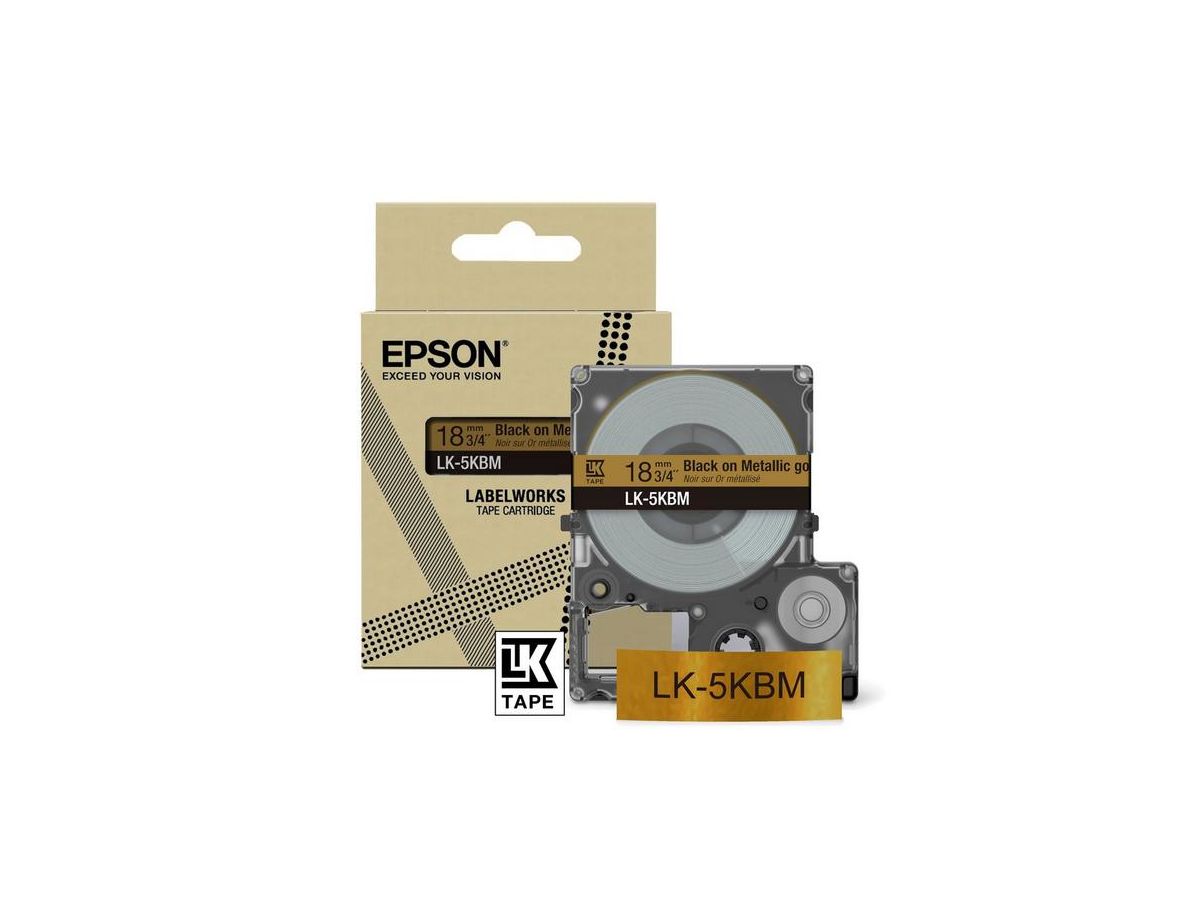 Epson LK-5SBM Schwarz, Silber