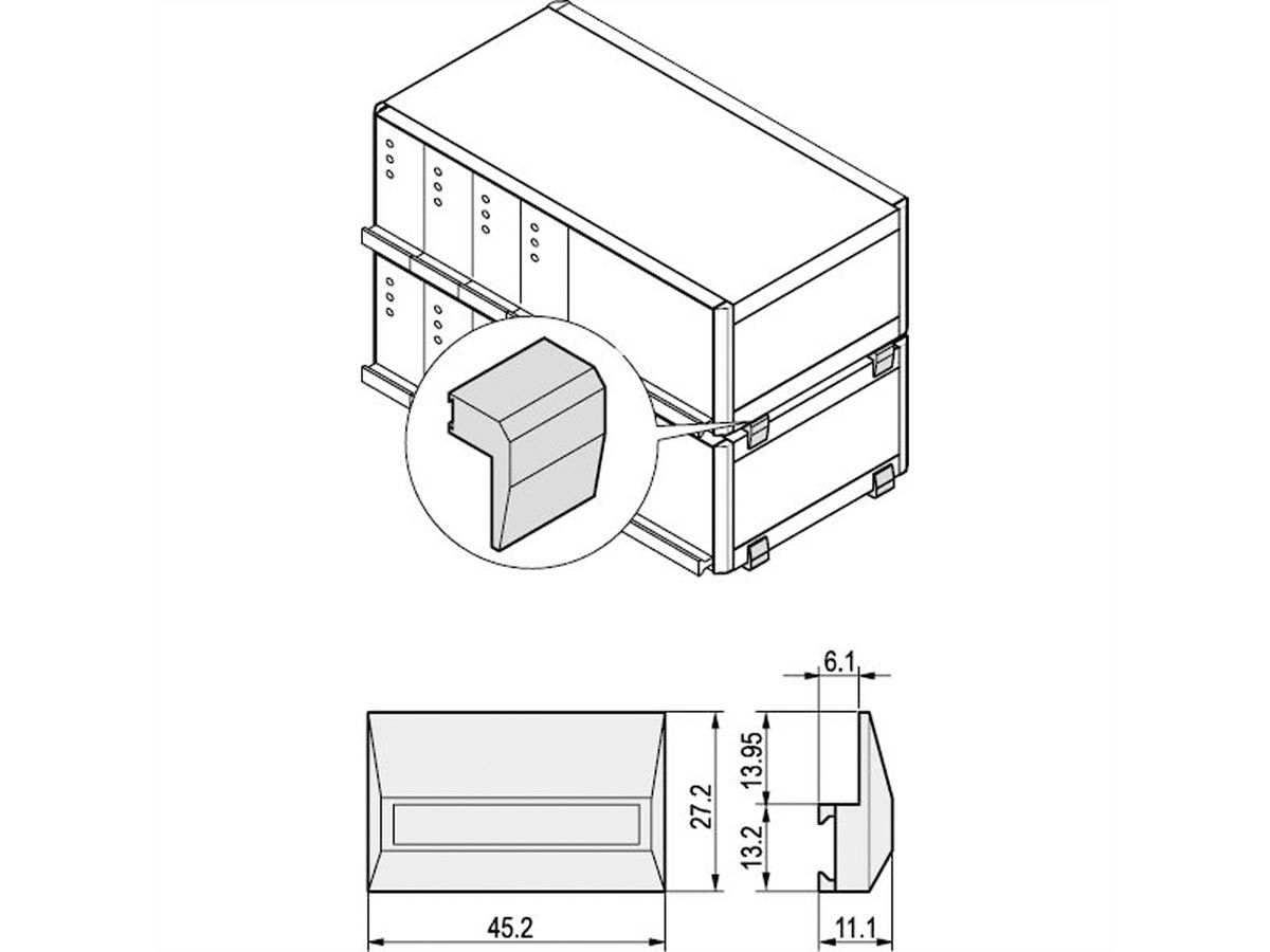 SCHROFF Stapelhilfe/Designelement - STAPELHILFE RAL7016 (4STK)