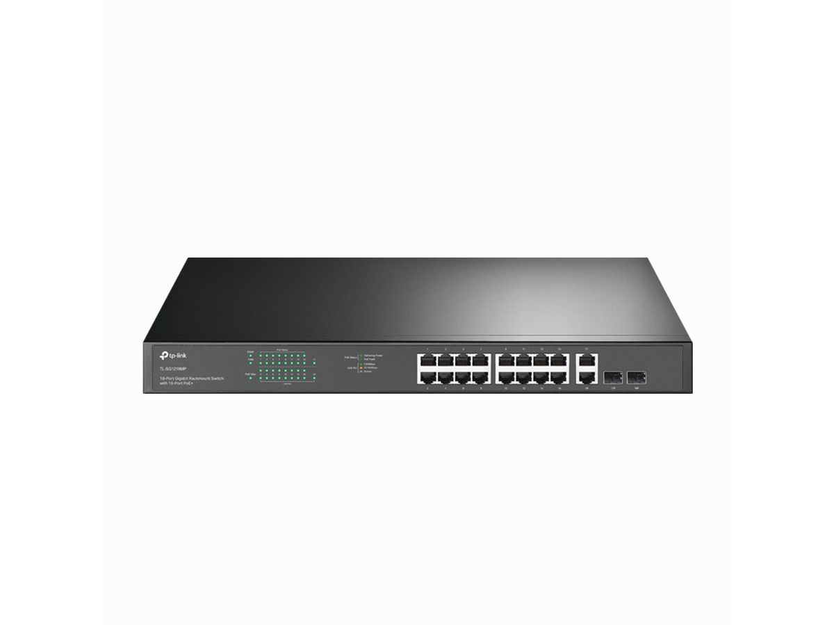 TP-Link TL-SG1218MP Netzwerk-Switch Unmanaged Gigabit Ethernet (10/100/1000) Power over Ethernet (PoE) 1U Schwarz