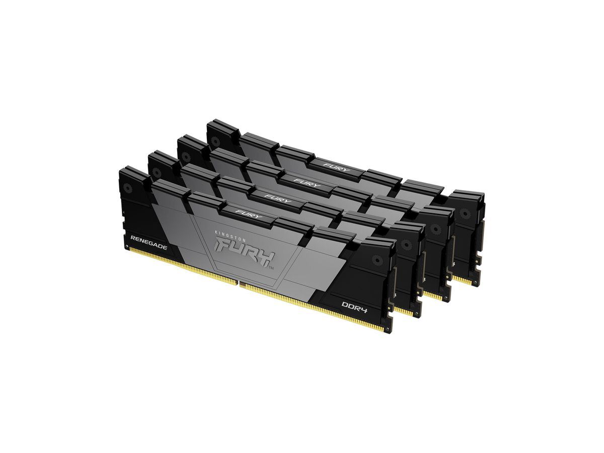 Kingston Technology FURY 64GB 3600MT/s DDR4 CL16 DIMM (4er-Kit) 1Gx8 Renegade Black