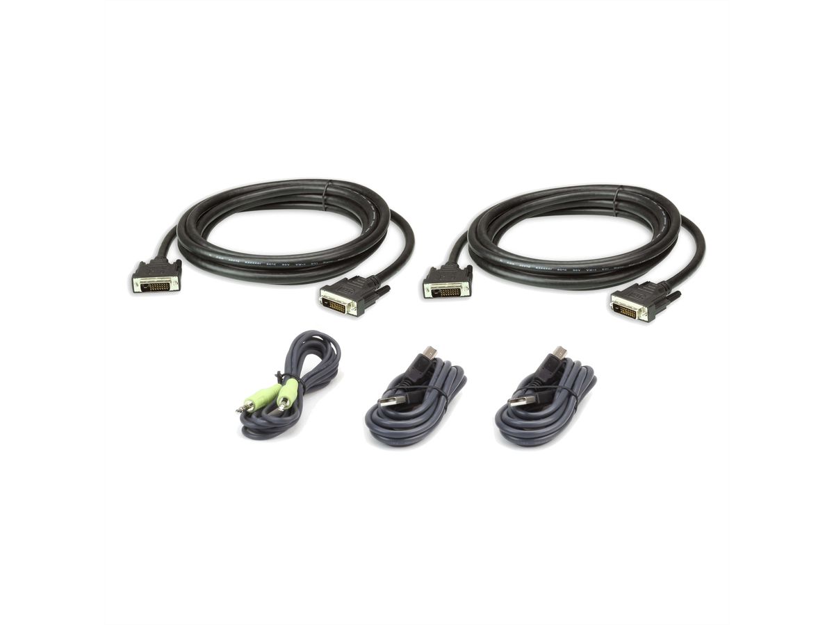ATEN 2L-7D03UDX5 USB DVI-D Dual Link Secure KVM Kabel Set