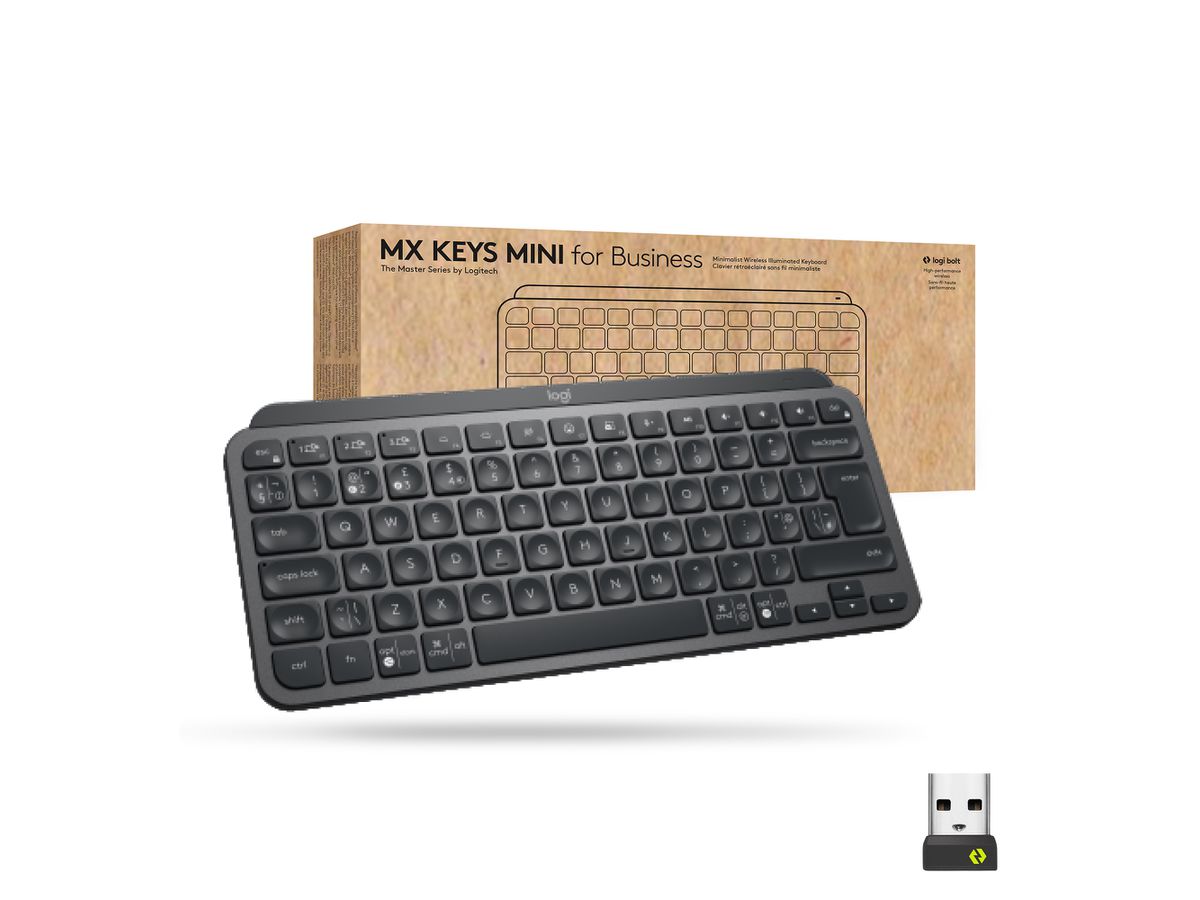 Logitech Mx Keys Mini For Business Tastatur Büro RF Wireless + Bluetooth QWERTY Englisch Graphit