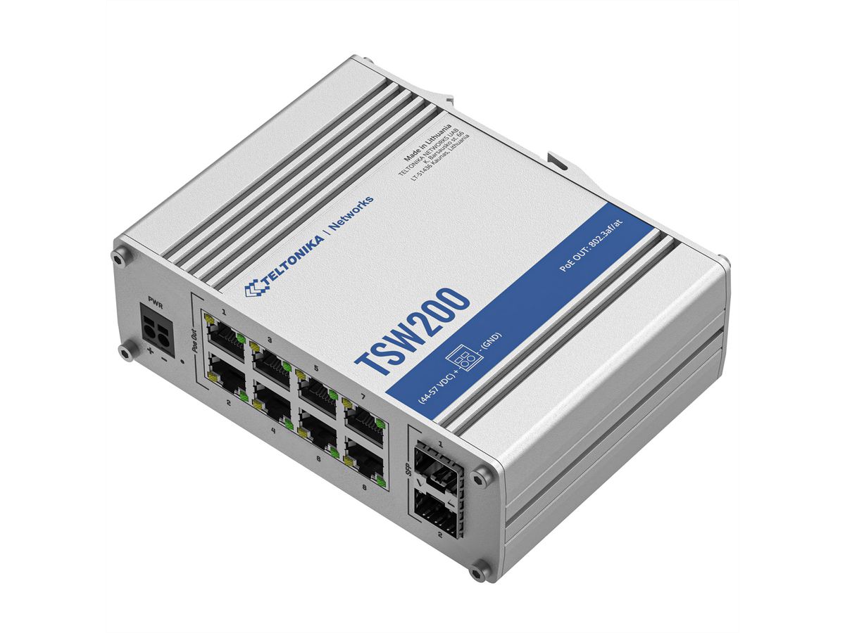 TELTONIKA TSW200 Unmanaged Switch PoE+ Gigabit SFP