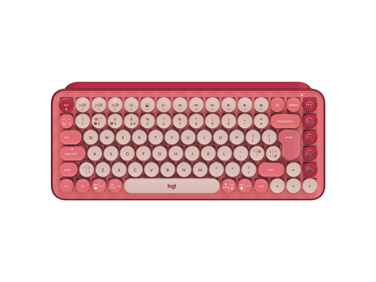 Logitech Pop Keys Tastatur Universal RF Wireless + Bluetooth QWERTY UK Englisch Burgund, Pink, Rose