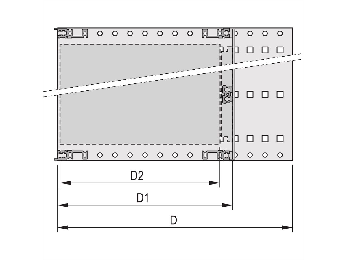 SCHROFF BGTR H M.GR.6HE 84TE 175T KD, Baugruppenträger mit Seitenwand Typ H