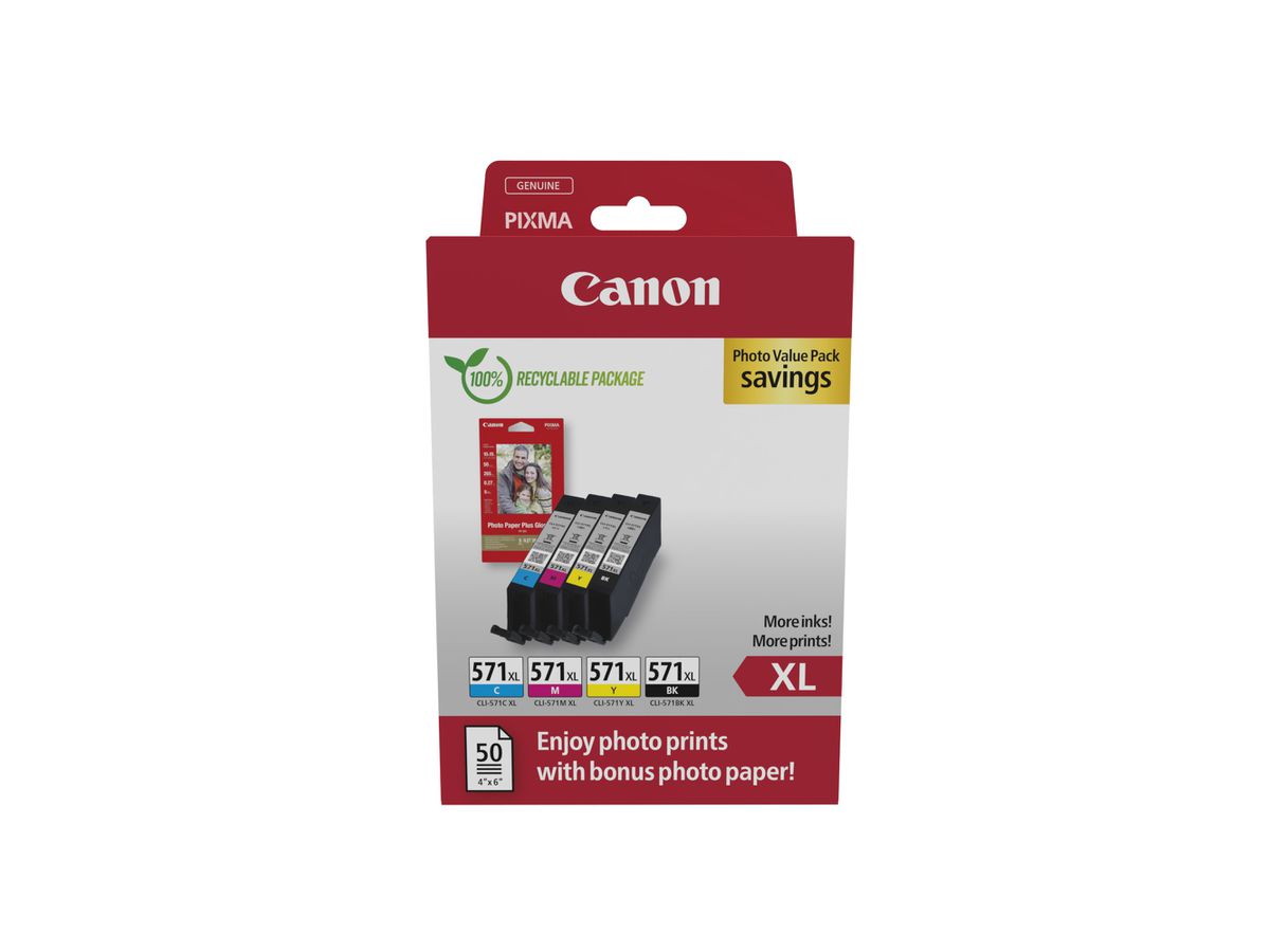 Canon CLI-571XL BK/C/M/Y Photo Value Pack